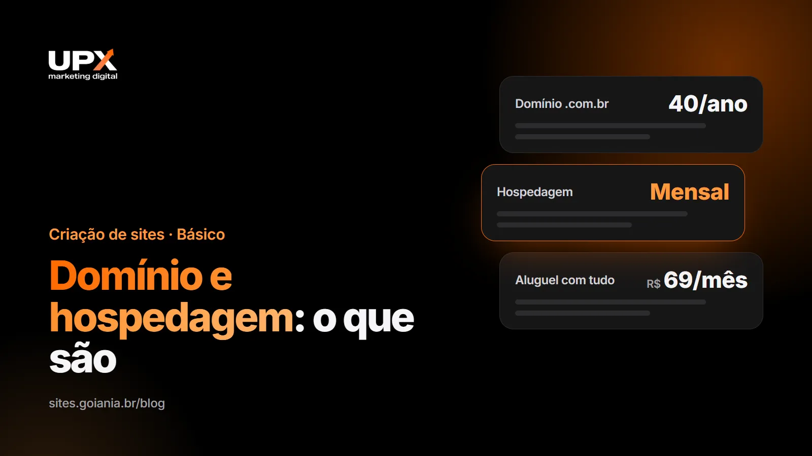 Domínio e hospedagem: endereço e servidor do site da empresa