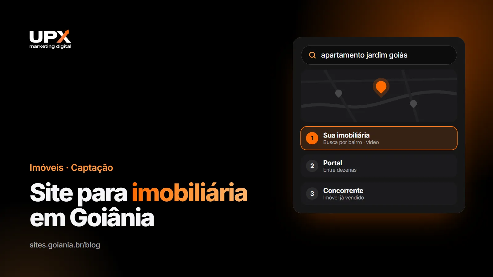 Site para imobiliária em Goiânia: busca de imóveis por bairro e captação