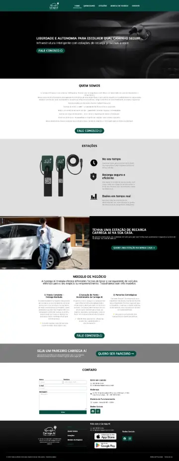 Site Carrega Aí Energia desenvolvido pela Sites Goiânia