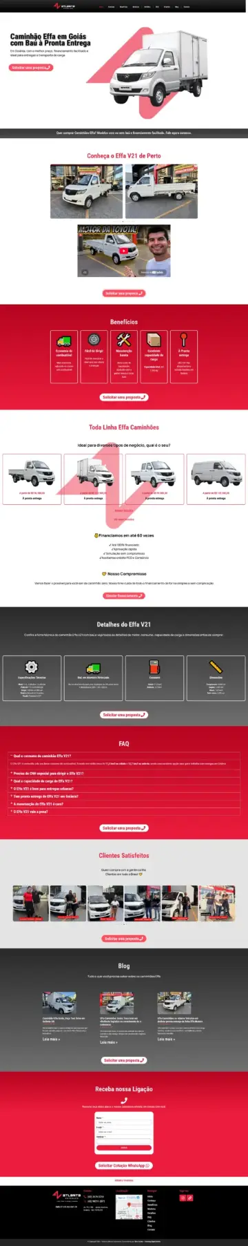 Site Effa Caminhões desenvolvido pela Sites Goiânia