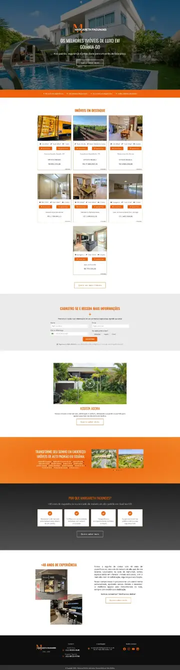 Site Margareth Fagundes Imóveis desenvolvido pela Sites Goiânia