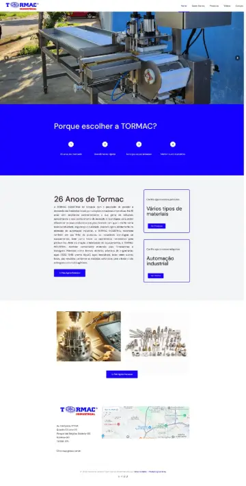 Site Tormac Industrial desenvolvido pela Sites Goiânia