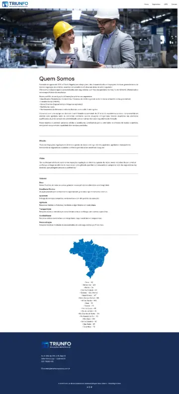 Site Triunfo Inspeções desenvolvido pela Sites Goiânia